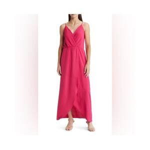 NWT Fraiche by J Cami Elastic Waist Maxi Dress Pink Size XL